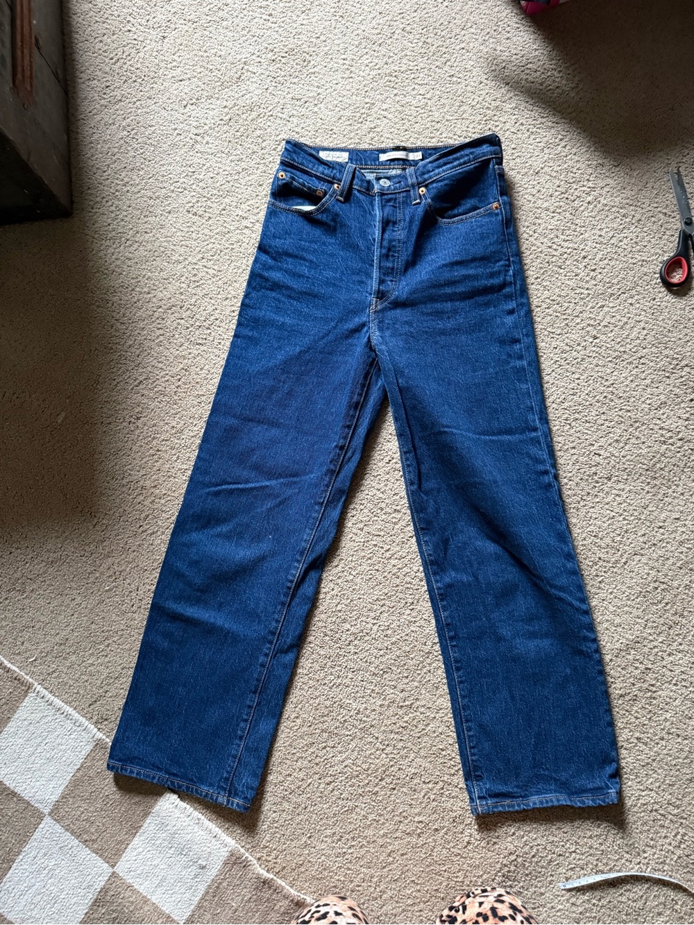 Levi's Women's Straight Leg Jeans in Dark Blue Denim